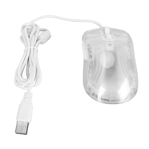 Omquot Ratón RGB transparente, funcionamiento silencioso, diseño ergonómico para ordenador portátil