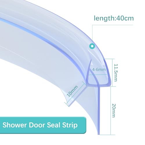 Zocipro 3 Stück Dichtung Dusche Glastür, 3 x 40cm Duschkabinen Dichtungen, Duschtürdichtung Gebogen für 4-6mm Dicke Glastüren, Duschdichtung für Badewanne und Runddusche Viertelkreisdusche