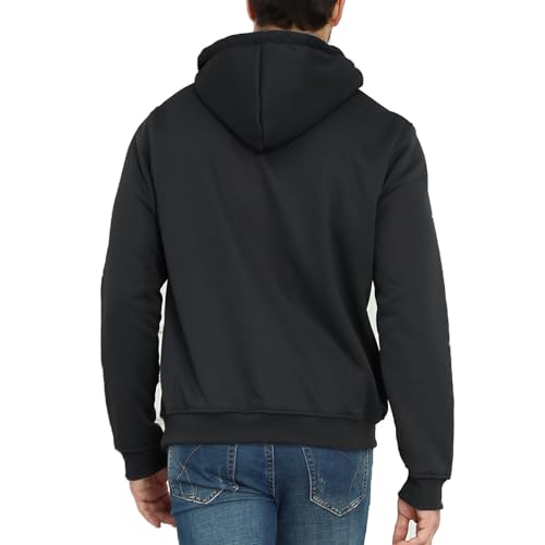 Mens 1/4 Zip Sherpa Lined Pullover Hoodie Trendy Warm Drawstring Long Sleeve Fleece Winter Sweatshirt with Pockets2