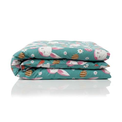 Image of SITSNOOZE Printed Pet Blanket for Dogs & Cats | Quilted Cotton | Mild Winter Soft & Warm Pet Blanket (Turquoise Green)