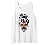 Day of the Dead Messy Bun Sugar Skull For Women