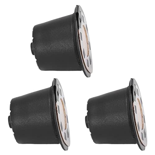 Tnfeeon Cápsulas de café Recargables, Cápsulas de café de Acero Inoxidable PP con Cuchara y Cepillo, Compatibles con Máquinas para Amantes del (3 cepillos dorados + cuchara en caja de color)