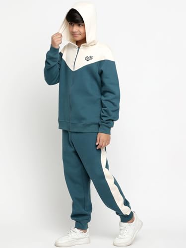 Image of Li'l Tomatoes Boys Fleece Winter Tracksuit Set | Full Sleeve Sweatshirt & Track Pant | Soft & Warm | 7-16 Years