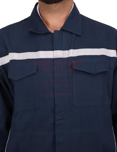Image of CLUB TWENTY ONE Workwear Men's Safety Cotton Jacket with Reflective Piping