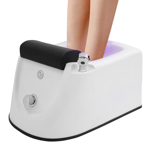 Portable Pedicure Foot Spa,Commercial Foot Spa Bathtub with 7-Colors of Led Light,Adjustable Hot and Cold Water, Acrylic Foot Spa Bathtub,for Homes, Beauty Stores, Foot Bath Clubs, Spas, Salon,Etc