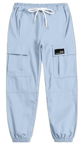 Image of Cromoncent Girls&Womens Cargo Pants Elastic Waist Lightweight Outdoor Jogger Pants, 6 Years - XX-Large