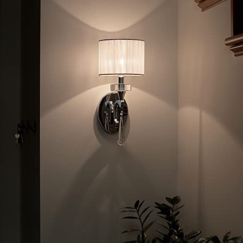 Kichler Parker Point 15.5" 1 Light Wall Sconce With Optical Crystal Accents And Organza Fabric In Chrome #TOP5