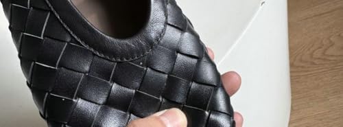 Solyinne Woven Mary Jane Flat for Women Almond Toe Ballet Flats Buckle Strap Casual Dressy Ballerina Flat Shoes 20253