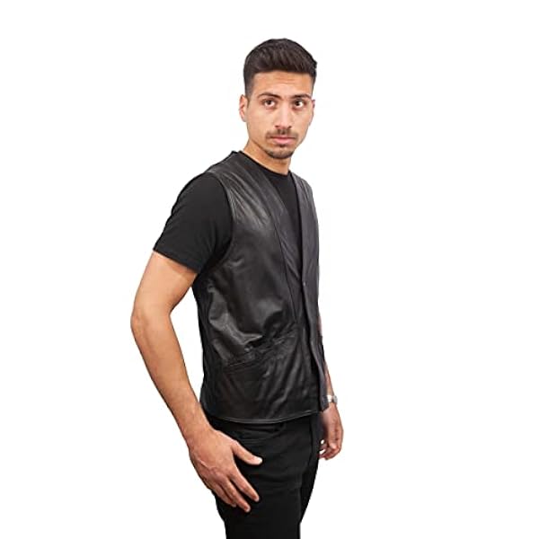 DALLAS THE ORIGINAL Leren vest, roest-effect, leer, kleding van leer, made in Italy