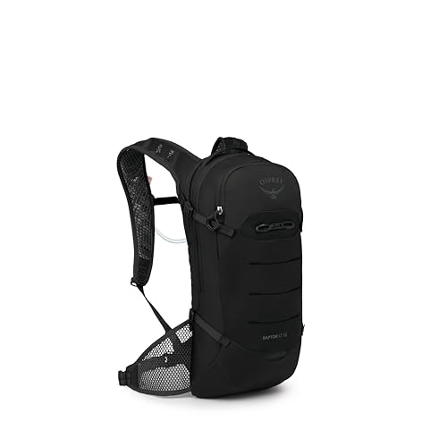 Osprey Raptor LT 12L Men's Mountain Biking Backpack with Hydraulics Reservoir - Lightweight Hydration Tool Bag, Black