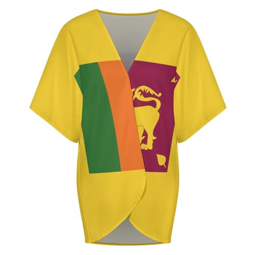 Womens Swimsuit Coverup Sri Lanka Flag Lightweight Cardigan Bathing Suit Beach Cover Up Swimwear Dress for Women4