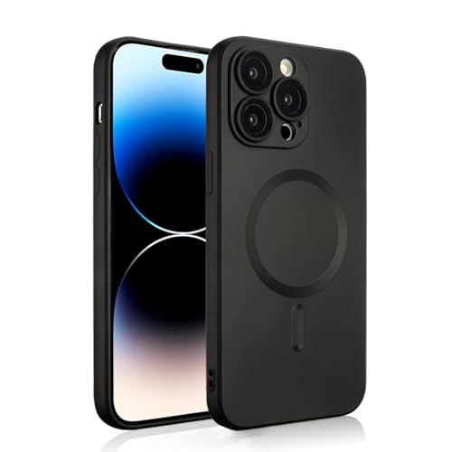 BEMMY Capa Capinha Para iPhone 13 Anti Impacto Com Proteção Câmera,Capa Macia Para iPhone compatível com Mag-safe (Preto-13)