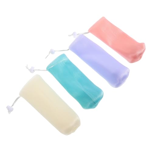 ABOOFAN 8pcs Thickened Foaming Soap Mesh Bags with Hanging Design for Facial Cleansing and Exfoliation Handmade Soap Pouch in Multiple Colors Space-saving Bath Storage