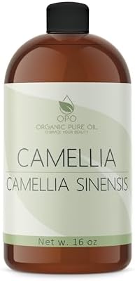 Japanese Camellia Seed Oil - Pure, Cold Pressed, Unrefined, Extra Virgin, 16 OZ Skin, Body, Hair Care Perfect for Face, Nails, & More by Organic Pure Oil