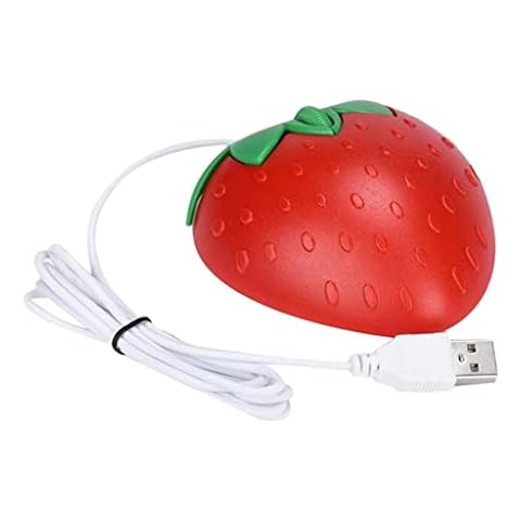perfk Optical USB Game Mouse Laptop Mice Strawberry Designed for Game/Office Cover
