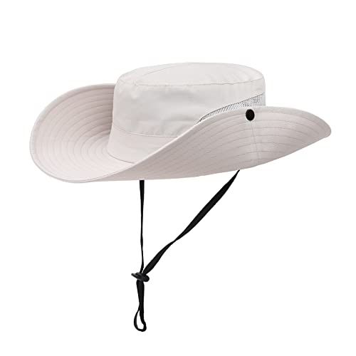 Image of Womens Summer Sun Hat Beach Hat Wide Brim Outdoor UV Protection Hat Foldable Cool Mesh Ponytail Bucket Hat