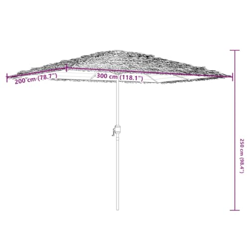 Parasol de patio con varilla de acero resistente CLSDRZC acabado premium 7
