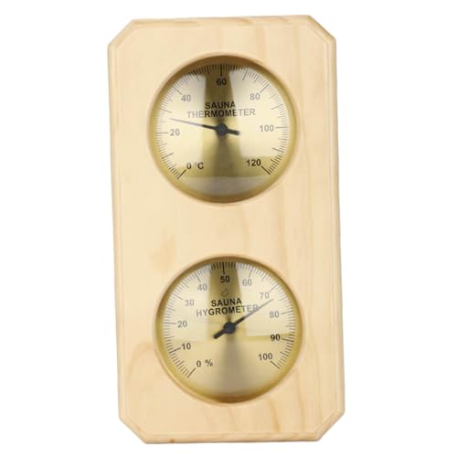 Thermomètre de sauna précis 0-120℃ SHINEOFI en bois de pin naturel