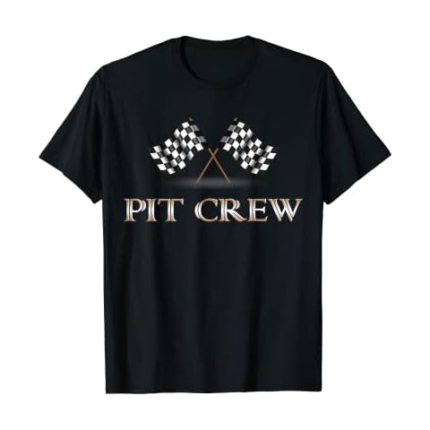 Race Car Checkered Flag Team Auto Racing Slot Cars Pit Crew T-Shirt Cover