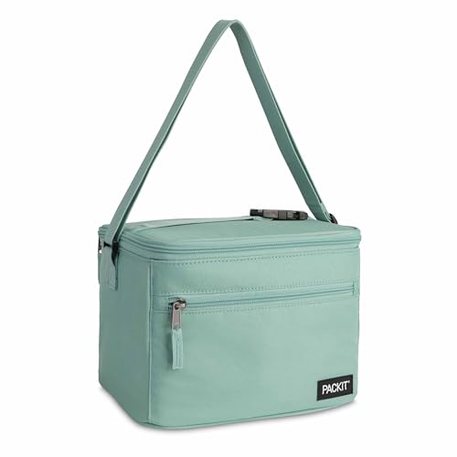 PackIt Freezable Essential Lunch Cooler, Sage, Built with EcoFreeze Technology, Fully Freezable, Collapsible, Reusable, With Adjustable Crossbody Strap, Top Clip Handle, Designed for Fresh Office by PackIt - Image 4