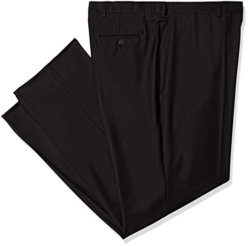 Palm Beach Men's Expander Plain Dress Pant, Black, 54W Regular