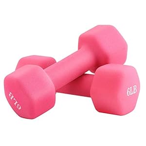 Portzon Set of 2 Neoprene Dumbbell, Free Weights of 1-15 LB, Anti-Slip, Anti-roll, Hex Shape