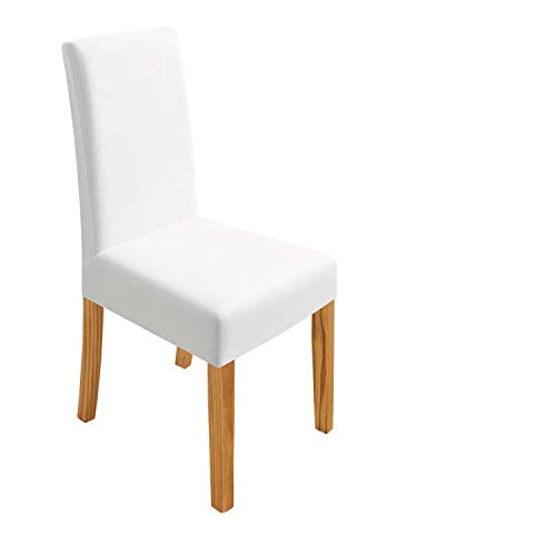 yokamira Fundas para Sillas de Comedor 4 Piezas [Updated Version], Fundas Protectoras para Sillas, Desmontable, Flexible y FÁCil de Limpiar,Adecuado para el Hogar, Restaurante, Bar, Etc.(Blanco)