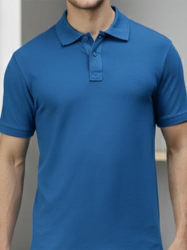 Image of Lux Cozi Men's Cotton Solid Polo Tshirt | Collar Tshirts | Half Sleeves | Stylish & Premium All Day Wear | Pack of 1