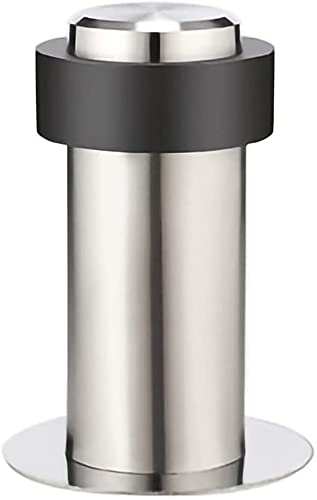 Door Stop， Stainless Steel Heavy Duty Home Floor Bumper Rubber Buffer Non-Scratching Doorstop(A,55 * 80mm)