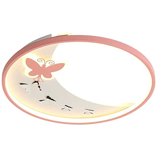 Plafonnier encastré chambre rose avec lampe papillon pour salon