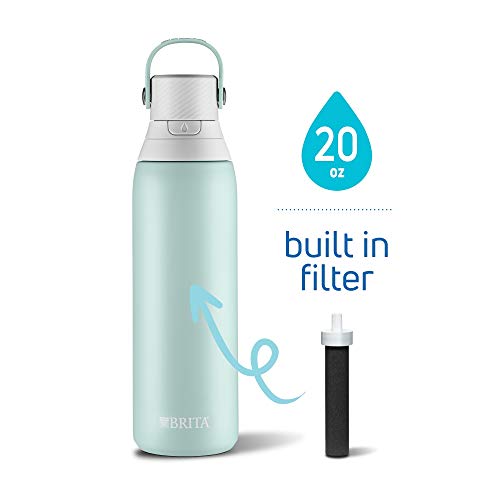 Brita 20 Ounce Premium Filtering Water Bottle with Filter - Double Wall Insulated