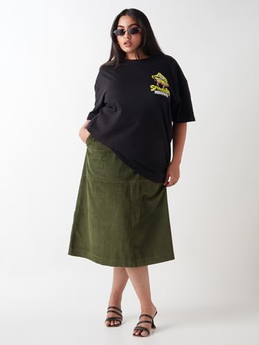 Image of Bewakoof Women's Cotton Graphic Print Oversized Fit T-Shirt