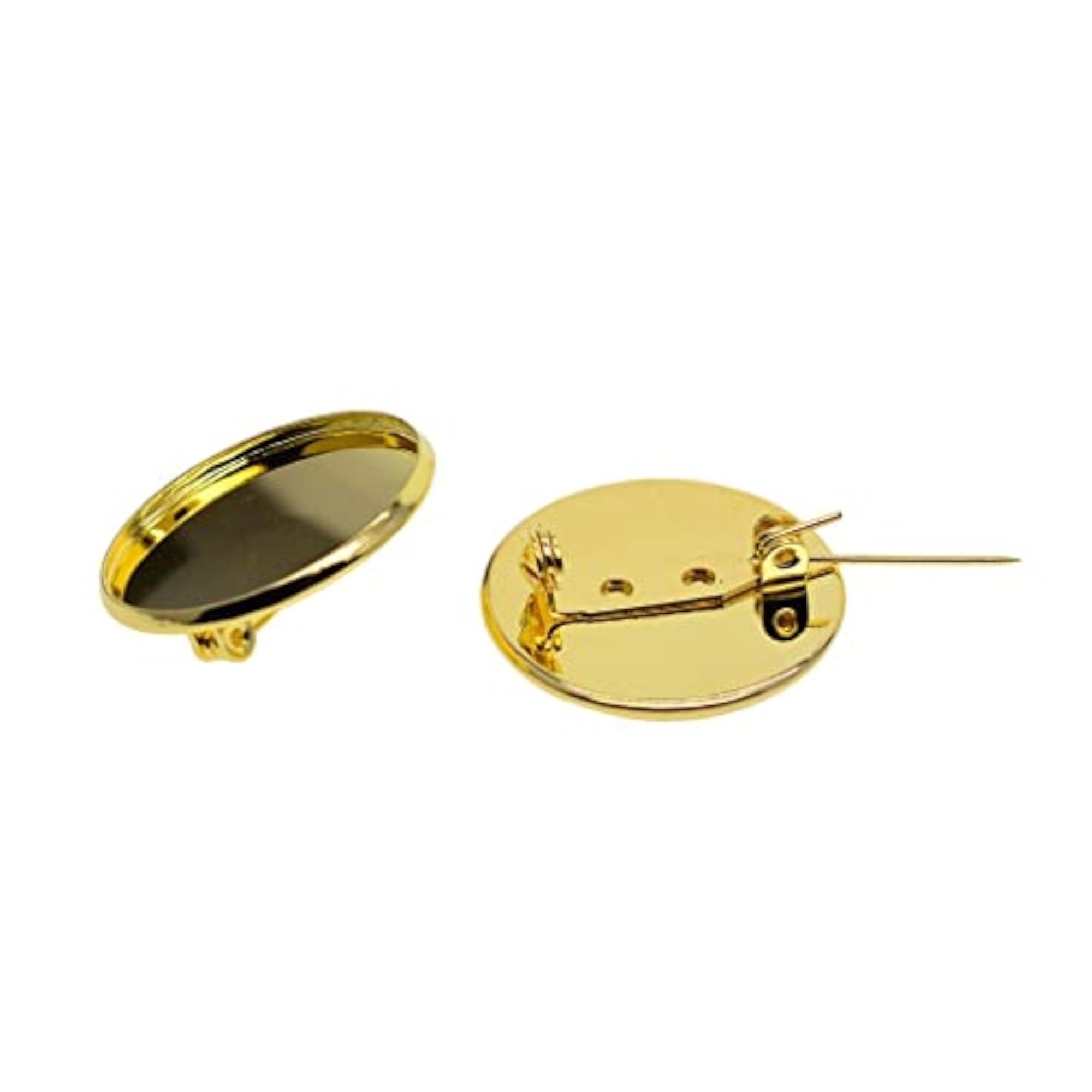 10Pcs Brooch Making Blank Cabochon Trays, Golden