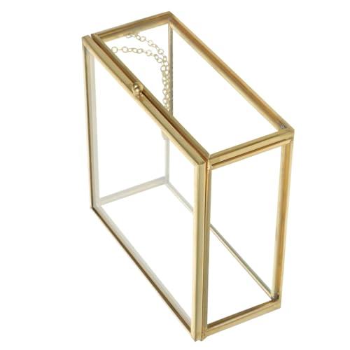 BUGUUYO Soporte De Joyería De Vidrio Caja De Joyería Portátil Un Aniversario Decoración Del Hogar Contenedores Para Alimentos Organizador De Decoración Compromiso Caja De Perfume Soporte