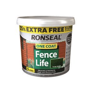 Ronseal RSLFLFG4LAV 4 Litre One Coat Fencelife Paint - Forest Green by Ronseal