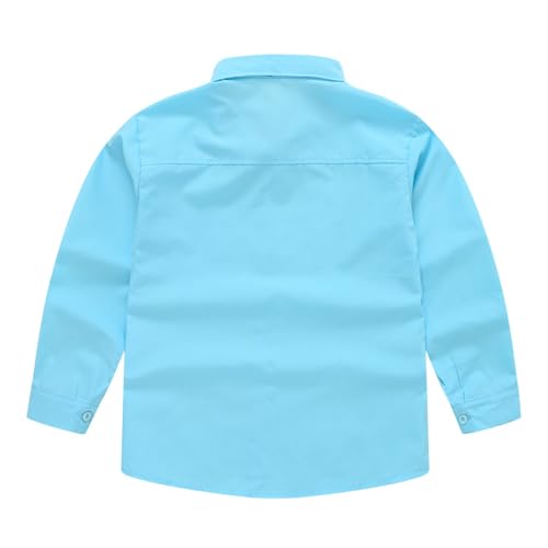 Boys Long Sleeve Solid Color Shirts Classic Collared Button Cotton Trendy Shirts Tops Fall Basketball Simple Clothes2