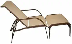 Cadeira Espreguiçadeira De Aluminio Com Puff Piscina Varanda