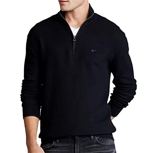 Cardigan homme coton grande taille XXXL gilet zippé col montant contre le froid