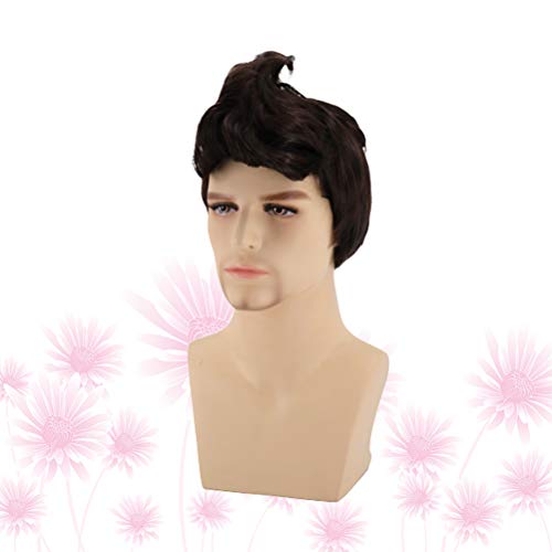 Lurrose Peruca masculina elegante peruca de cabelo falso realista Moda acessórios para cabelo natura