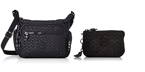 Kipling Damen Gabbie S Crossbody Taschen Einheitsgröße, Schwarz - Signature Emb - Größe: One Size Damen Creativity S Pouches Cases, Signature Emb, Einheitsgröße