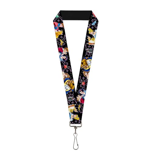 Buckle-Down unisex adults Lanyard - 1.0 Disney Princesses & Prince's Dancing Key Chain, Multicolor, One Size US