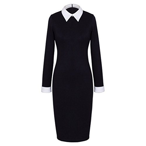 Women's Celebrity Collar Long Sleeve Business Pencil Suits Dress