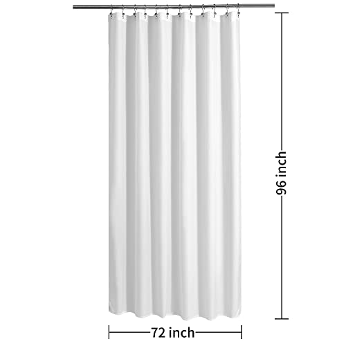 Image of ALYVIA SPRING Extra Long Fabric Shower Curtain Liner Waterproof - 72 inch x 96 inch, Soft & Lightweight X-Long Shower Curtain with Magnets, Machine Washable - 72x96, White (Pack of 2)