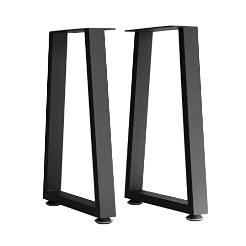 Image of 16 inch Metal Furniture Legs with Adjustable Feet - Desk, Coffee Table, Bench Legs, DIY for Side Table, Nightstand, Chair - U-Shaped 16 inchx11 inch