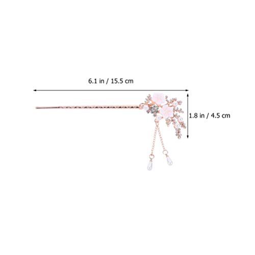 Beaupretty 2 peças de palitos de cabelo vintage, pauzinho de cabelo chinês retrô com borla de flor d
