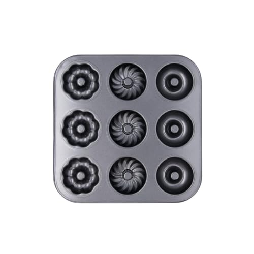 Quid Sweet Grey Molde 9 Donuts Acero Carbono 26,3x26,3x2,4cm Acero Carbonatado Apto Horno Antiadherente