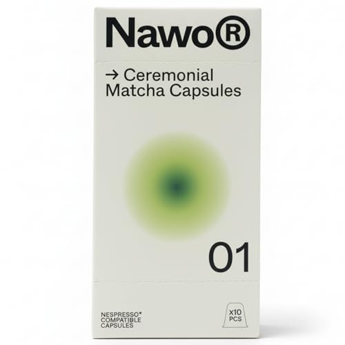 10 Cápsulas de Té Matcha Ceremonial – Compatibles con Nespresso®, 100% Natural, Té Verde en Polvo, Ideal para Matcha Latte, Sin Azúcares Añadidos ni Conservantes – NAWO® Routines
