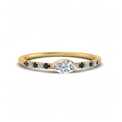 Anillos de compromiso pequeños este oeste con piedra preciosa talla 47-70