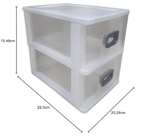 Gaveteiro Plástico de Mesa 2 Gavetas Branco Gv53 São Bernardo