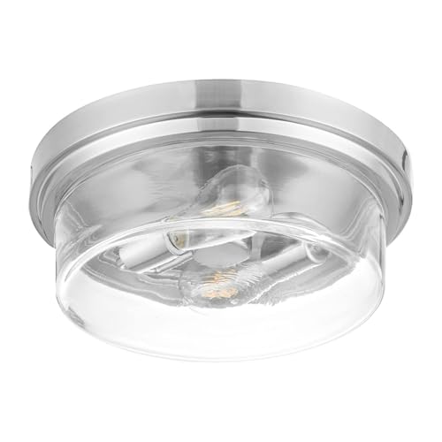 Plafonnier carré Prominence Home Madalyn en verre et nickel